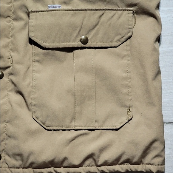 Vintage Carhartt Plaid Blanket Lined Work Jacket Made in USA Men's Size XL - Tan - Picture 4 of 6